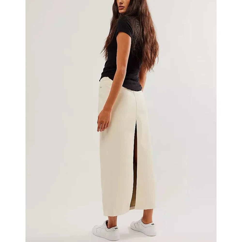 Free People Cream Vegan Maxi Skirt. NWOT Sz 6 - Picture 9 of 12